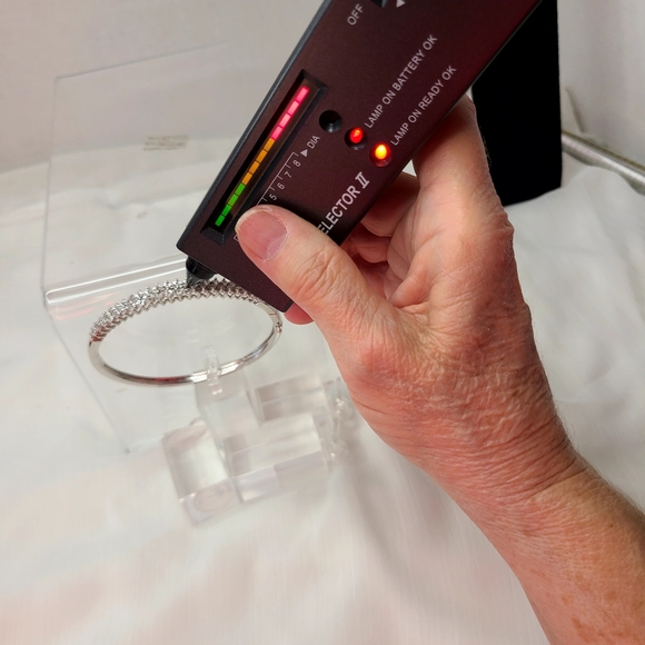 Diamond (Genuine) Sterling Silver Bangle Bracelet - Picture 15 of 17